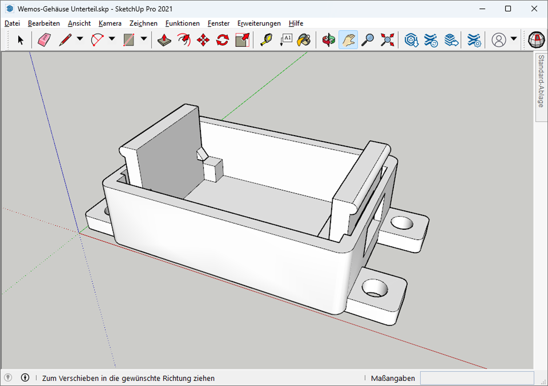 Wemos-Geh&auml;use Unterteil in Sketchup